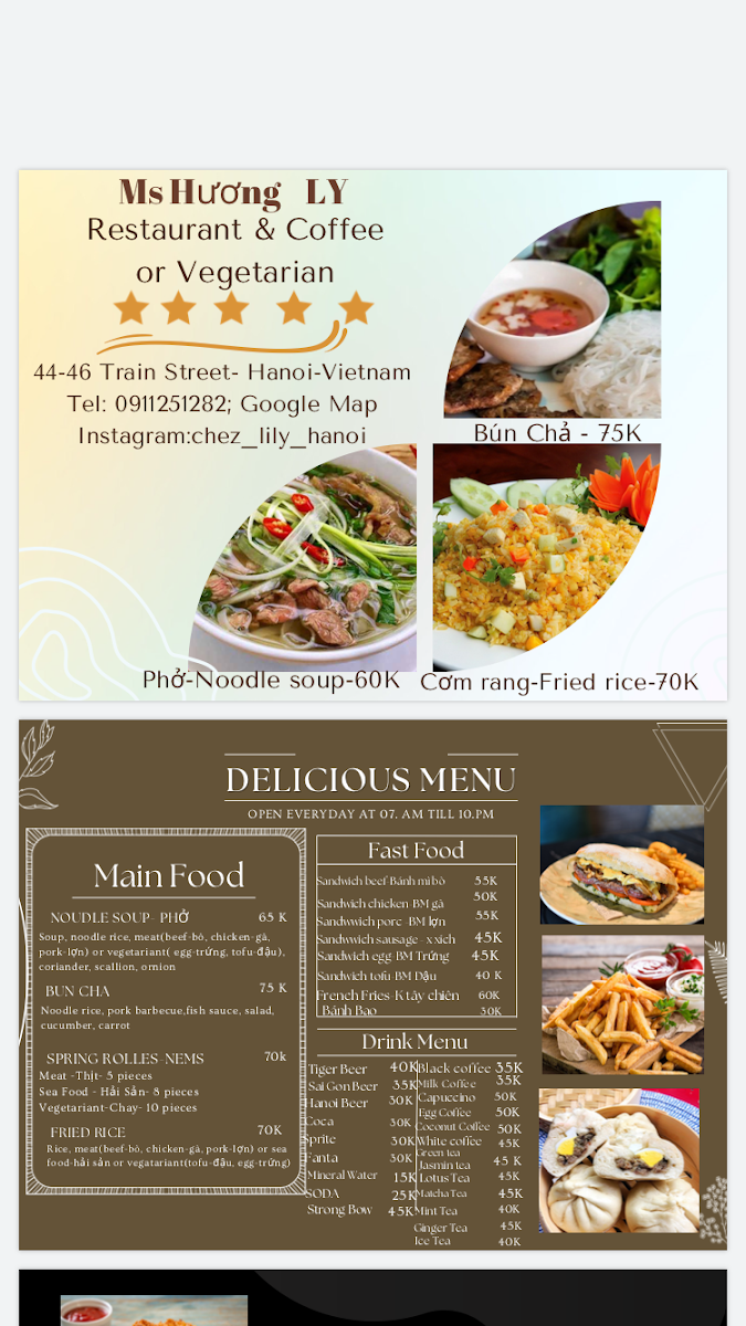 Menu Ms Hương Ly Vietnamese Restaurant - Drinks & Vegetarian Food-10