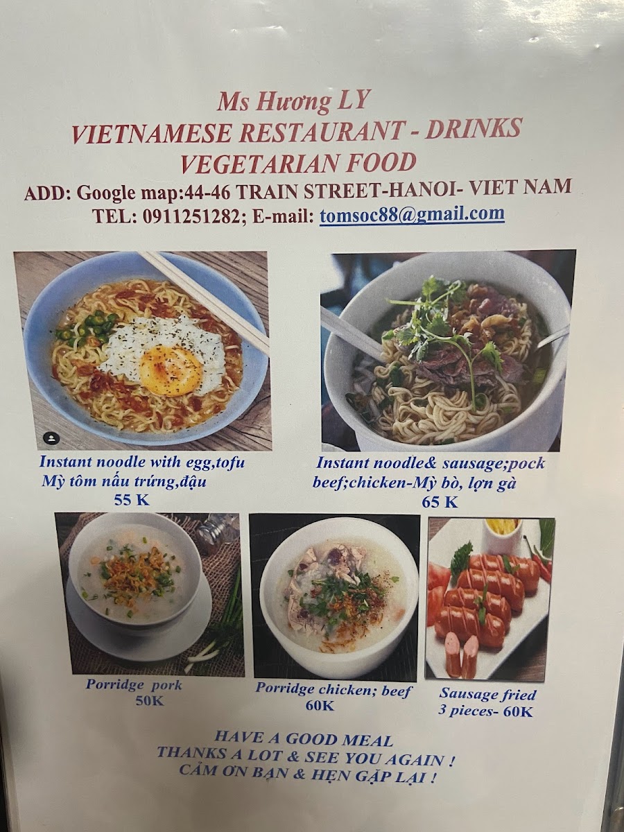 Menu Ms Hương Ly Vietnamese Restaurant - Drinks & Vegetarian Food-4